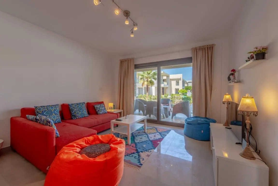 Image of Cozy 2-Bedroom Apartment in G-Cribs, El Gouna. Terrace & Pool